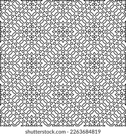 Monochrome ornamental texture with smooth linear shapes, zigzag lines, lace pattern.Abstract geometric black and white pattern for web page, textures, card, poster, fabric, textile.