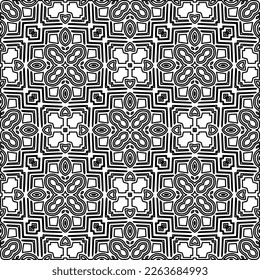  Textura ornamental monocroma con formas lineales lisas, líneas de zigzag, patrón de encaje.Resumen de patrón geométrico en blanco y negro para página web, texturas, tarjeta, afiche, tela, textil.