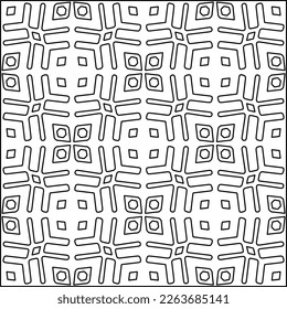  Monochrome ornamental texture with smooth linear shapes, zigzag lines, lace pattern.Abstract geometric black and white pattern for web page, textures, card, poster, fabric, textile.