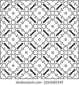 Monochrome Ziertextur mit glatten linearen Formen, Zickzacklinien, Spitzen-Muster.Abstraktes geometrisches Schwarz-Weiß Muster für Webseiten, Texturen, Karten, Poster, Gewebe, Textilien.