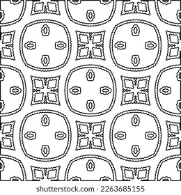  Monochrome Ziertextur mit glatten linearen Formen, Zickzacklinien, Spitzen-Muster.Abstraktes geometrisches Schwarz-Weiß Muster für Webseiten, Texturen, Karten, Poster, Gewebe, Textilien.