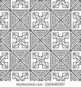  Monochrome ornamental texture with smooth linear shapes, zigzag lines, lace pattern.Abstract geometric black and white pattern for web page, textures, card, poster, fabric, textile.