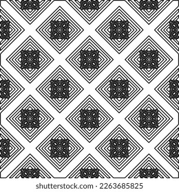 Textura ornamental monocroma con formas lineales lisas, líneas de zigzag, patrón de encaje.Resumen de patrón geométrico en blanco y negro para página web, texturas, tarjeta, afiche, tela, textil.
