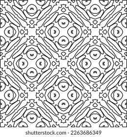  Textura ornamental monocroma con formas lineales lisas, líneas de zigzag, patrón de encaje.Resumen de patrón geométrico en blanco y negro para página web, texturas, tarjeta, afiche, tela, textil.