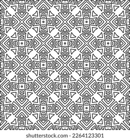  Textura ornamental monocroma con formas lineales lisas, líneas de zigzag, patrón de encaje.Resumen de patrón geométrico en blanco y negro para página web, texturas, tarjeta, afiche, tela, textil.