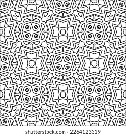  Textura ornamental monocroma con formas lineales lisas, líneas de zigzag, patrón de encaje.Resumen de patrón geométrico en blanco y negro para página web, texturas, tarjeta, afiche, tela, textil.