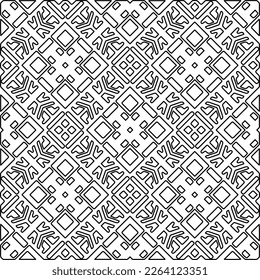  Textura ornamental monocroma con formas lineales lisas, líneas de zigzag, patrón de encaje.Resumen de patrón geométrico en blanco y negro para página web, texturas, tarjeta, afiche, tela, textil.
