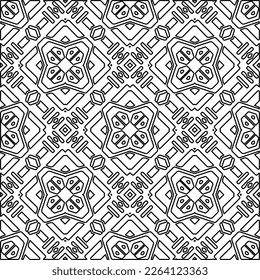  Textura ornamental monocroma con formas lineales lisas, líneas de zigzag, patrón de encaje.Resumen de patrón geométrico en blanco y negro para página web, texturas, tarjeta, afiche, tela, textil.