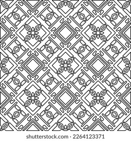  Textura ornamental monocroma con formas lineales lisas, líneas de zigzag, patrón de encaje.Resumen de patrón geométrico en blanco y negro para página web, texturas, tarjeta, afiche, tela, textil.