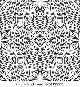  Textura ornamental monocroma con formas lineales lisas, líneas de zigzag, patrón de encaje.Resumen de patrón geométrico en blanco y negro para página web, texturas, tarjeta, afiche, tela, textil.
