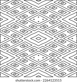  Monochrome ornamental texture with smooth linear shapes, zigzag lines, lace pattern.Abstract geometric black and white mandala for web page, textures, card, poster, fabric, textile.