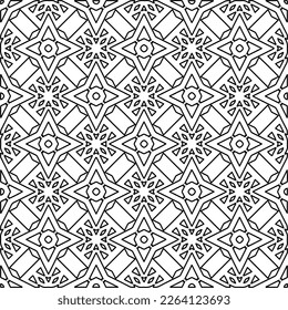  Textura ornamental monocroma con formas lineales lisas, líneas de zigzag, patrón de encaje.Resumen de patrón geométrico en blanco y negro para página web, texturas, tarjeta, afiche, tela, textil.