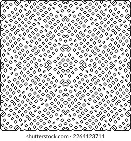  Monochrome ornamental texture with smooth linear shapes, zigzag lines, lace pattern.Abstract geometric black and white mandala for web page, textures, card, poster, fabric, textile.