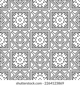  Textura ornamental monocroma con formas lineales lisas, líneas de zigzag, patrón de encaje.Resumen de patrón geométrico en blanco y negro para página web, texturas, tarjeta, afiche, tela, textil.