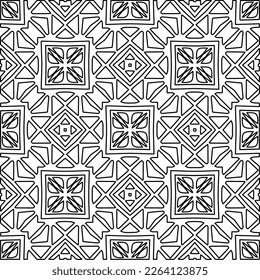  Textura ornamental monocroma con formas lineales lisas, líneas de zigzag, patrón de encaje.Resumen de patrón geométrico en blanco y negro para página web, texturas, tarjeta, afiche, tela, textil.