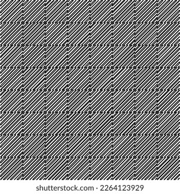 Monochrome ornamental texture with smooth linear shapes, zigzag lines, lace pattern.Abstract geometric black and white pattern for web page, textures, card, poster, fabric, textile.