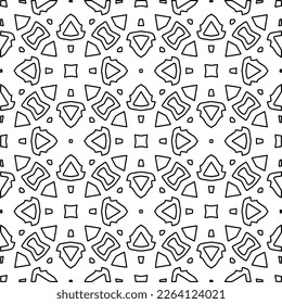 Monochrome Ziertextur mit glatten linearen Formen, Zickzacklinien, Spitzen-Muster.Abstraktes geometrisches Schwarz-Weiß Muster für Webseiten, Texturen, Karten, Poster, Gewebe, Textilien.