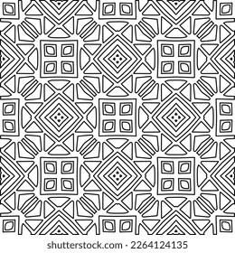  Monochrome ornamental texture with smooth linear shapes, zigzag lines, lace pattern.Abstract geometric black and white pattern for web page, textures, card, poster, fabric, textile.
