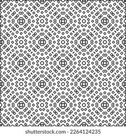  Monochrome Ziertextur mit glatten linearen Formen, Zickzacklinien, Spitzen-Muster.Abstraktes geometrisches Schwarz-Weiß Muster für Webseiten, Texturen, Karten, Poster, Gewebe, Textilien.