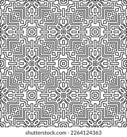  Textura ornamental monocroma con formas lineales lisas, líneas de zigzag, patrón de encaje.Resumen de patrón geométrico en blanco y negro para página web, texturas, tarjeta, afiche, tela, textil.