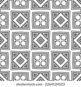  Monochrome ornamental texture with smooth linear shapes, zigzag lines, lace pattern.Abstract geometric black and white pattern for web page, textures, card, poster, fabric, textile.