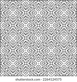  Textura ornamental monocroma con formas lineales lisas, líneas de zigzag, patrón de encaje.Resumen de patrón geométrico en blanco y negro para página web, texturas, tarjeta, afiche, tela, textil.