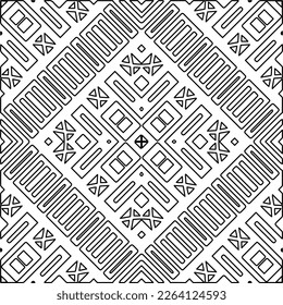 Textura ornamental monocroma con formas lineales lisas, líneas de zigzag, patrón de encaje.Mandala geométrica en blanco y negro para página web, texturas, tarjeta, afiche, tela, textil.