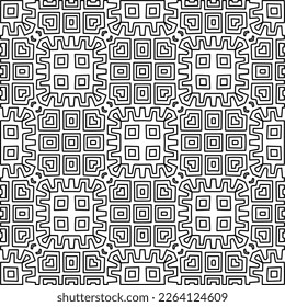  Monochrome ornamental texture with smooth linear shapes, zigzag lines, lace pattern.Abstract geometric black and white pattern for web page, textures, card, poster, fabric, textile.
