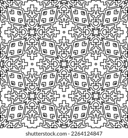  Textura ornamental monocroma con formas lineales lisas, líneas de zigzag, patrón de encaje.Resumen de patrón geométrico en blanco y negro para página web, texturas, tarjeta, afiche, tela, textil.