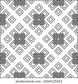Monochrome ornamental texture with smooth linear shapes, zigzag lines, lace pattern.Abstract geometric black and white pattern for web page, textures, card, poster, fabric, textile.