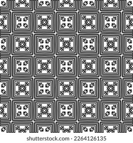 Monochrome ornamental texture with smooth linear shapes, zigzag lines, lace pattern.Abstract geometric black and white pattern for web page, textures, card, poster, fabric, textile.