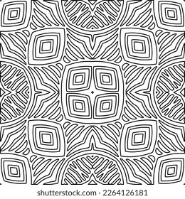  Textura ornamental monocroma con formas lineales lisas, líneas de zigzag, patrón de encaje.Resumen de patrón geométrico en blanco y negro para página web, texturas, tarjeta, afiche, tela, textil.