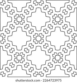  Monochrome ornamental texture with smooth linear shapes, zigzag lines, lace pattern.Abstract geometric black and white pattern for web page, textures, card, poster, fabric, textile.