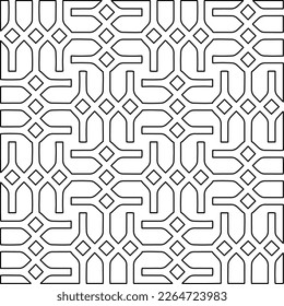  Textura ornamental monocroma con formas lineales lisas, líneas de zigzag, patrón de encaje.Resumen de patrón geométrico en blanco y negro para página web, texturas, tarjeta, afiche, tela, textil.