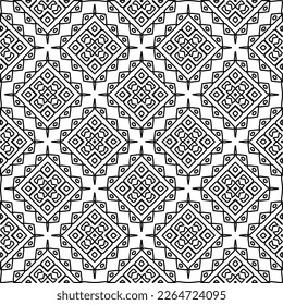  Monochrome ornamental texture with smooth linear shapes, zigzag lines, lace pattern.Abstract geometric black and white pattern for web page, textures, card, poster, fabric, textile.