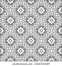  Monochrome ornamental texture with smooth linear shapes, zigzag lines, lace pattern.Abstract geometric black and white pattern for web page, textures, card, poster, fabric, textile.