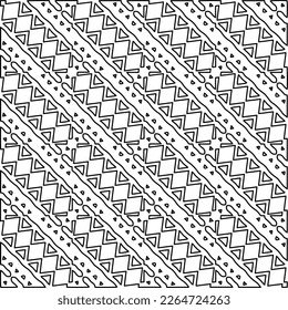  Monochrome ornamental texture with smooth linear shapes, zigzag lines, lace pattern.Abstract geometric black and white pattern for web page, textures, card, poster, fabric, textile.
