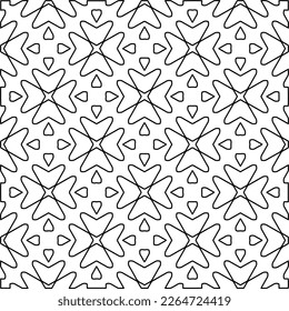  Monochrome ornamental texture with smooth linear shapes, zigzag lines, lace pattern.Abstract geometric black and white pattern for web page, textures, card, poster, fabric, textile.