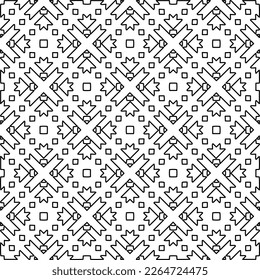  Monochrome ornamental texture with smooth linear shapes, zigzag lines, lace pattern.Abstract geometric black and white pattern for web page, textures, card, poster, fabric, textile.