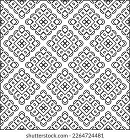  Monochrome ornamental texture with smooth linear shapes, zigzag lines, lace pattern.Abstract geometric black and white pattern for web page, textures, card, poster, fabric, textile.