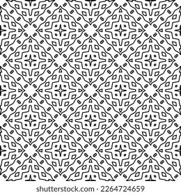  Monochrome ornamental texture with smooth linear shapes, zigzag lines, lace pattern.Abstract geometric black and white pattern for web page, textures, card, poster, fabric, textile.