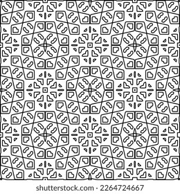 
 Textura ornamental monocroma con formas lineales lisas, líneas de zigzag, patrón de encaje.Resumen de patrón geométrico en blanco y negro para página web, texturas, tarjeta, afiche, tela, textil.