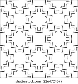  Monochrome ornamental texture with smooth linear shapes, zigzag lines, lace pattern.Abstract geometric black and white pattern for web page, textures, card, poster, fabric, textile.