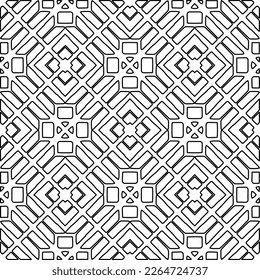  Monochrome ornamental texture with smooth linear shapes, zigzag lines, lace pattern.Abstract geometric black and white pattern for web page, textures, card, poster, fabric, textile.