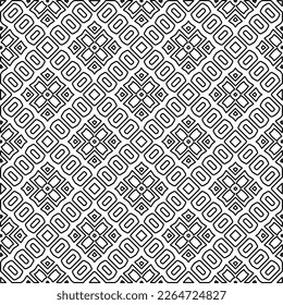  Monochrome ornamental texture with smooth linear shapes, zigzag lines, lace pattern.Abstract geometric black and white pattern for web page, textures, card, poster, fabric, textile.