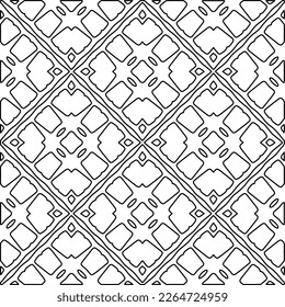  Monochrome ornamental texture with smooth linear shapes, zigzag lines, lace pattern.Abstract geometric black and white pattern for web page, textures, card, poster, fabric, textile.
