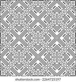  Textura ornamental monocroma con formas lineales lisas, líneas de zigzag, patrón de encaje.Resumen de patrón geométrico en blanco y negro para página web, texturas, tarjeta, afiche, tela, textil.