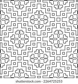  Monochrome ornamental texture with smooth linear shapes, zigzag lines, lace pattern.Abstract geometric black and white pattern for web page, textures, card, poster, fabric, textile.