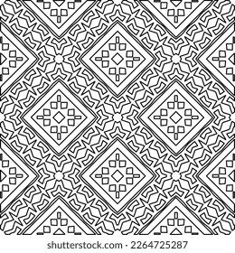  Textura ornamental monocroma con formas lineales lisas, líneas de zigzag, patrón de encaje.Resumen de patrón geométrico en blanco y negro para página web, texturas, tarjeta, afiche, tela, textil.