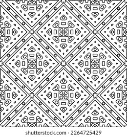  Textura ornamental monocroma con formas lineales lisas, líneas de zigzag, patrón de encaje.Resumen de patrón geométrico en blanco y negro para página web, texturas, tarjeta, afiche, tela, textil.
